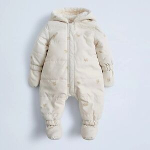 ZARA Cream Kids Snowsuit with Floral Print
